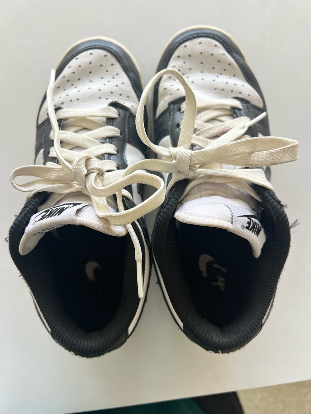 Rare women’s Black and off White High-Top panda dunks